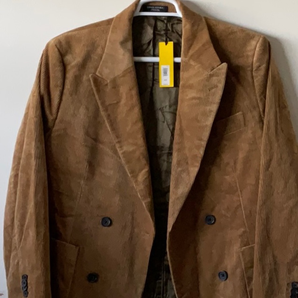 BANANA REPUBLIC OLIMPIAS ITALIAN CORDUROY LINED TAN SPORT JACKET 40 42 SHORT NWT